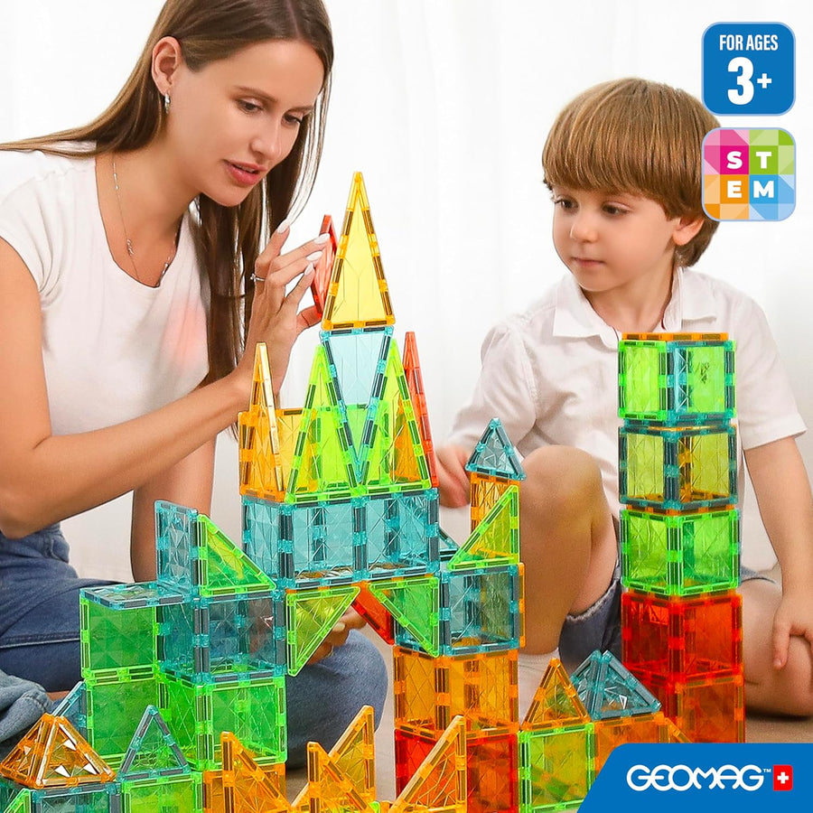 Tuiles Magnétiques Enfant 100 Pièces – Construction 3D